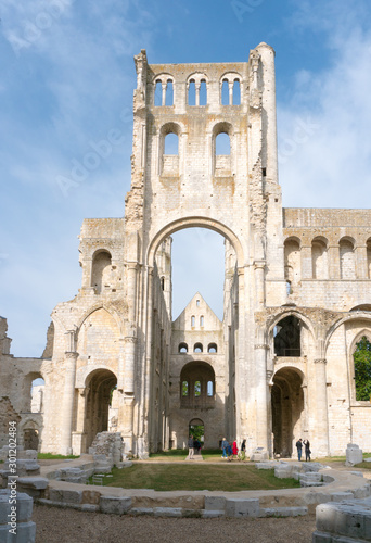 the old abbey and Benedictine monastery at Jumieges in Normandy in France