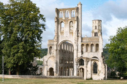 the old abbey and Benedictine monastery at Jumieges in Normandy in France photo
