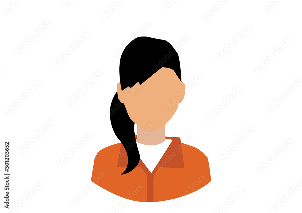 Woman faceless profile icon white background Woman faceless profile icon white background