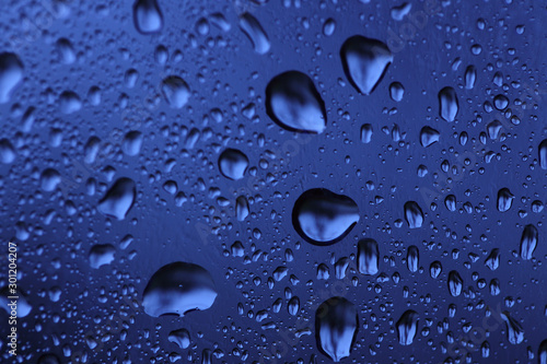 Water droplets that perch on the windshield of the car