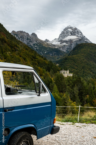 Freedom of a camper van exploring the mountains eating, cooking and cleaning looking at the Durmitor National Park