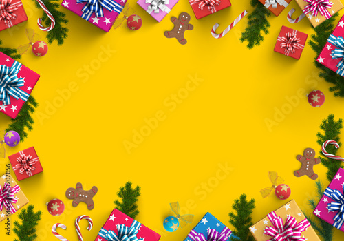 Merry Christmas and gift box background