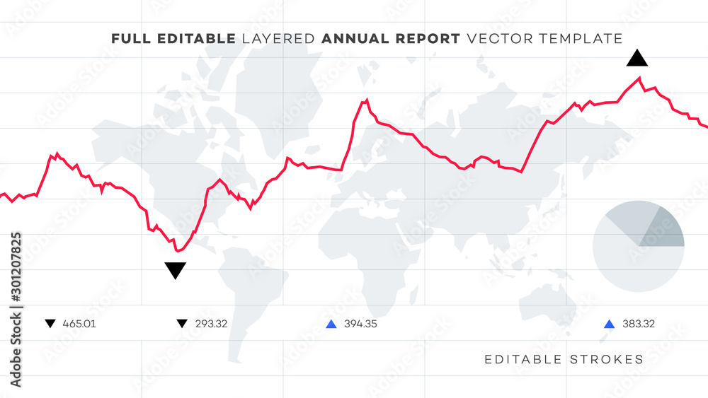Global annual financial report. Analysis of statistics on editable chart. Global annual financial report. Analysis of statistics on editable chart.