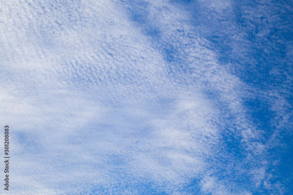  Bottom view of the sky with cirrus clouds. Horizontally.