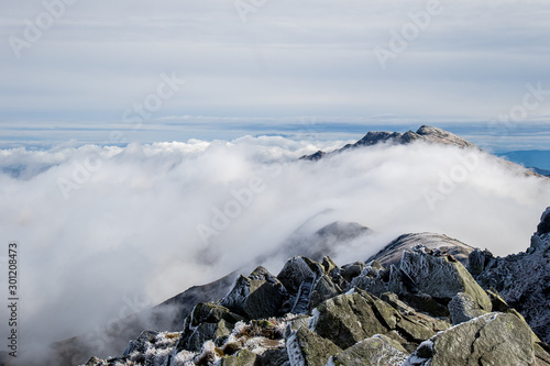 Obraz na płótnie View from Chopok peak in Low Tatra Mountains to Dumbier peak w salonie