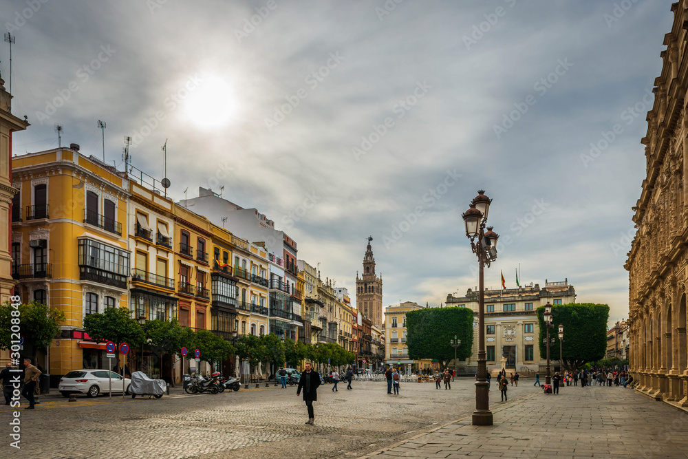Fototapeta premium San Francisco Square in Seville, Andalusia, Spain