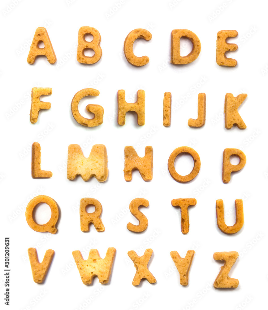 Alphabet cake letters isolated on the white background Alphabet cake letters isolated on the white background