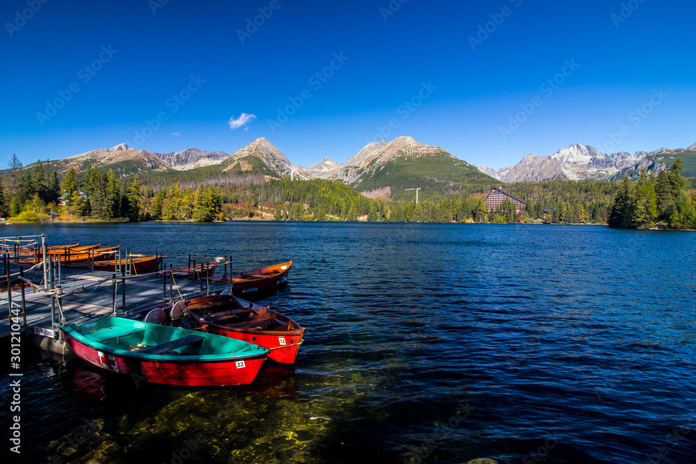 Strba tarn, lake in wonderful nature of Hihg Tatra Mountains in Slovakia
