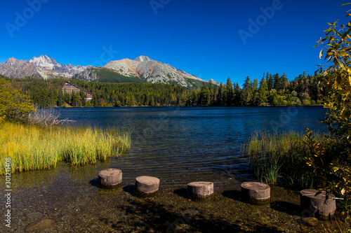 Strba tarn, lake in wonderful nature of Hihg Tatra Mountains in Slovakia