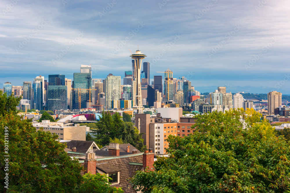 Skyline of Seattle, Washington, USA as seen from Kerry Park