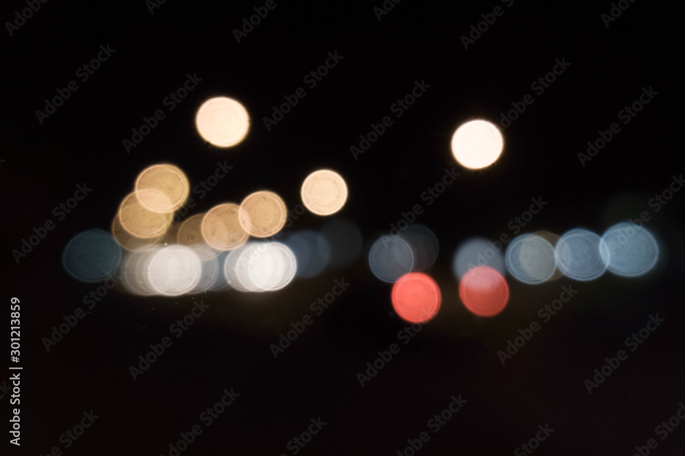 Bokeh lights on the city streets Bokeh lights on the city streets