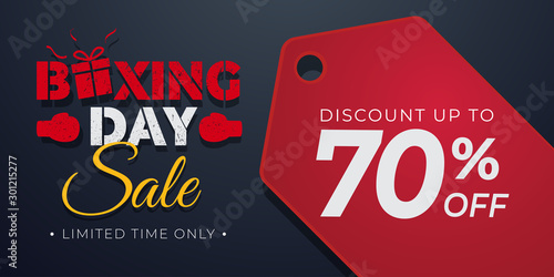Boxing Day sale Background template with price tag photo