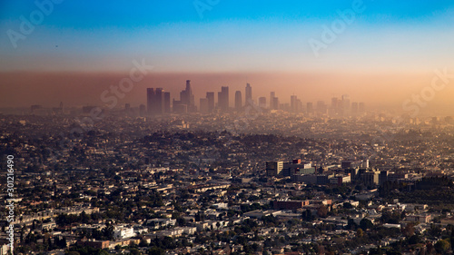Los Angeles skyline above the clouds