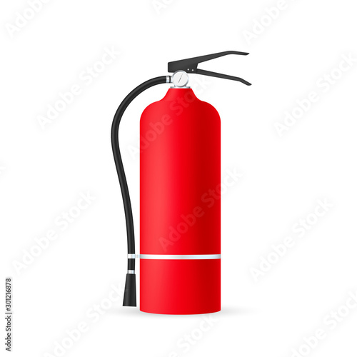 Fire extinguisher protection isolated. Vector stock illustration.