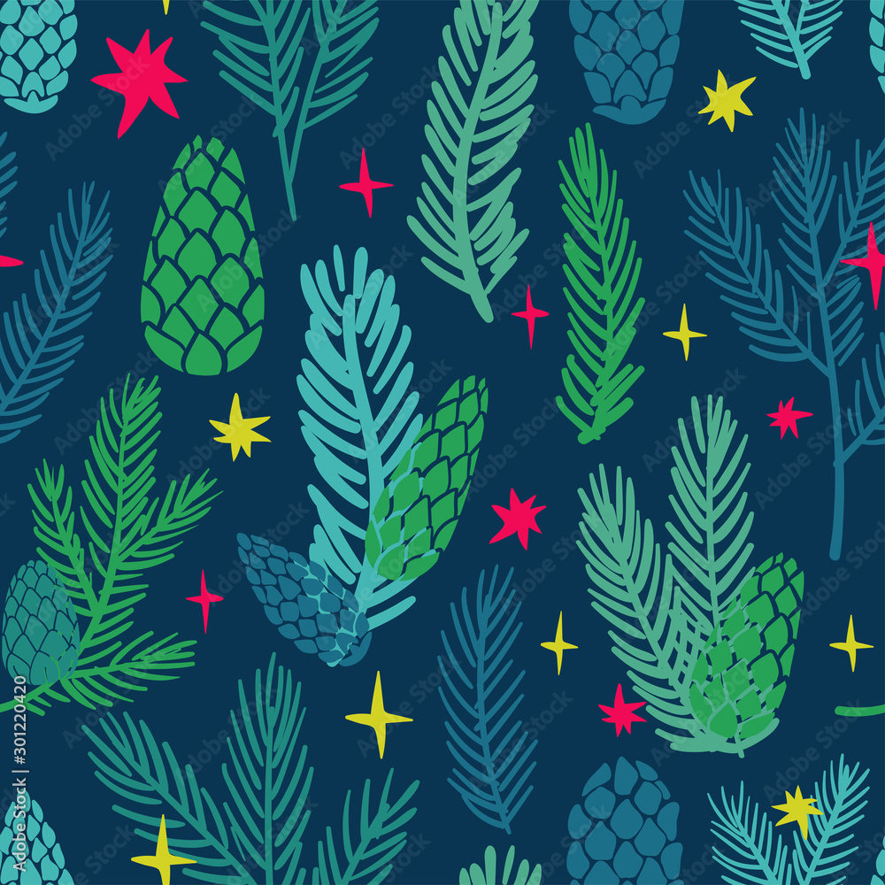 Funny seamless pattern of christmas decoration. Funny seamless pattern of christmas decoration.