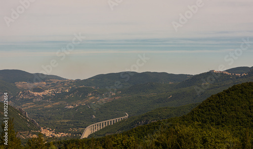 Abruzzo. Spectacular summer views from the viewpoint of the Rio Verde waterfalls, in the province of Chieti.