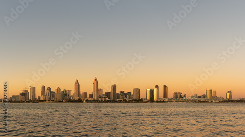 Canvas Print Skyline von San Diego Kalifornien im Abendlicht