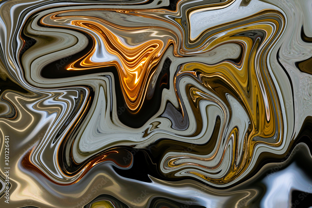 Abstraction in multicolored smooth lines of a wavy texture. Blurry colors of a colored background.