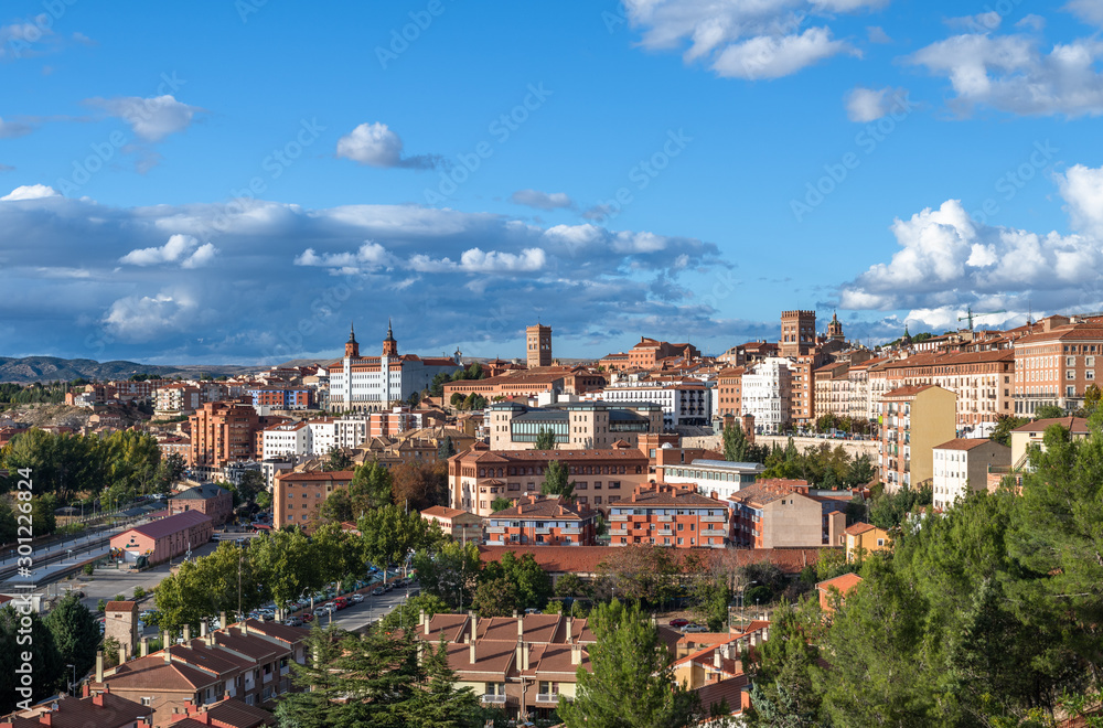 Panoramic view of Teruel, a city in Aragon, Spain