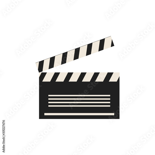 Isolated cinema clapboard icon flat design