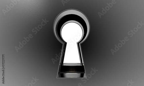 3D illustration of keyhole photo
