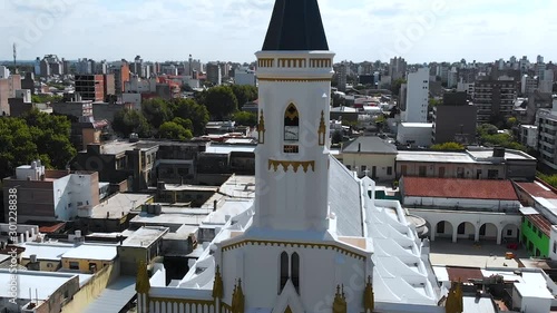 Church San Cayetano, Sanctuary (Rosario, Argentina) aerial view, drone footage photo