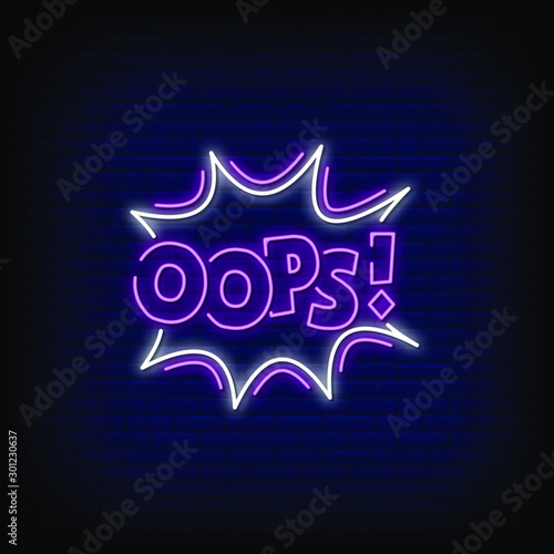 Ops Neon Signs Style Text Vector