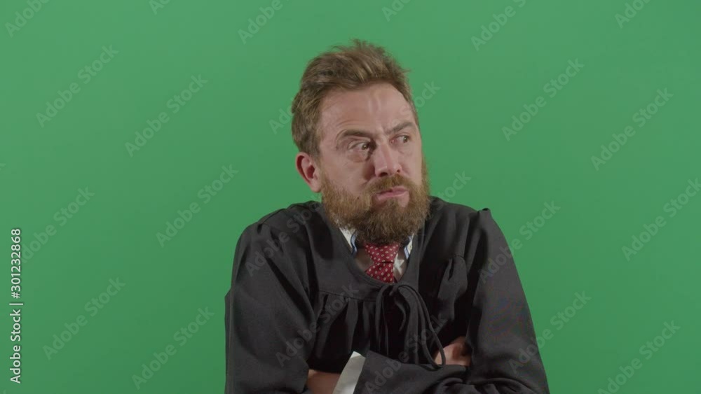 Crazy Adult Man Judge Doing Faces Crazy Adult Man Judge Doing Faces