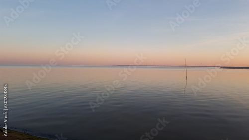 sunset on lake - wadden sea Germany 