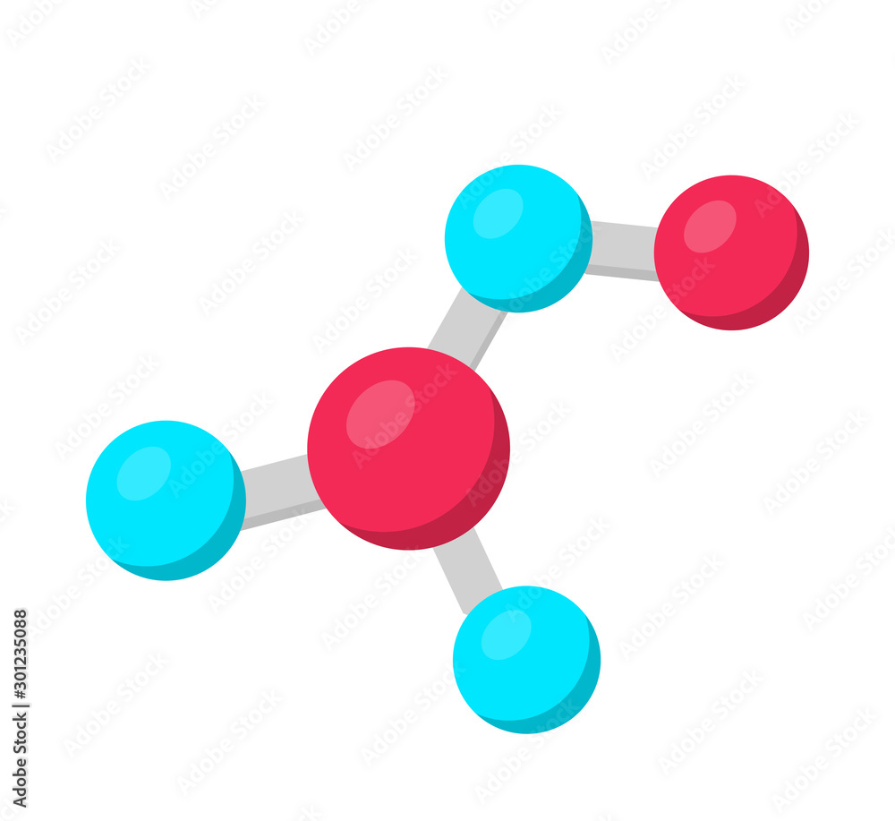 Molecule structure model flat vector illustration Molecule structure model flat vector illustration