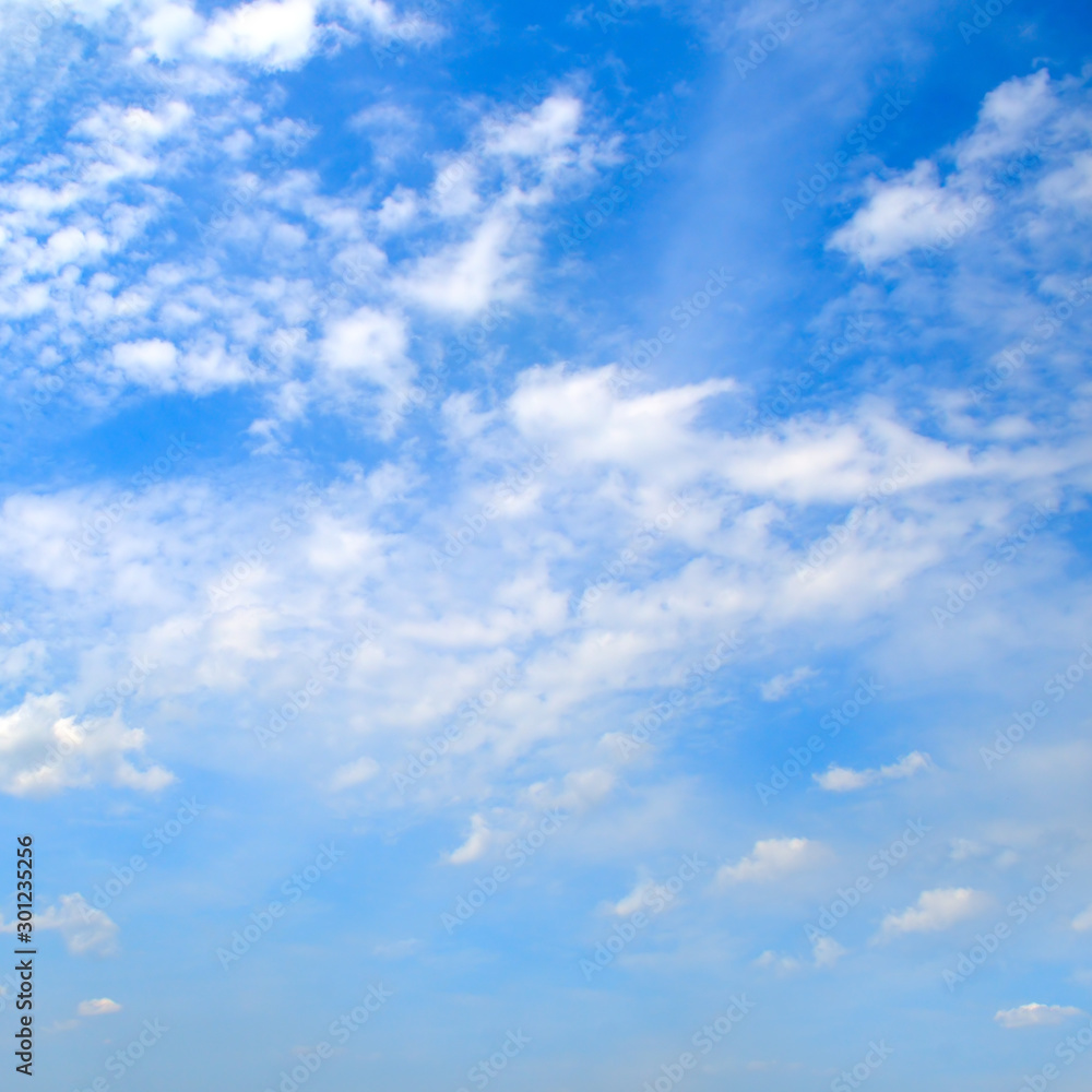 Obraz premium Light cumulus clouds in the blue sky.