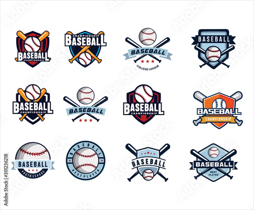 Set Of Baseball championship logo design inspiration. Template logo  . Baseball Logo Template . Bold, Playful, Training Logo Design . Sport Logo