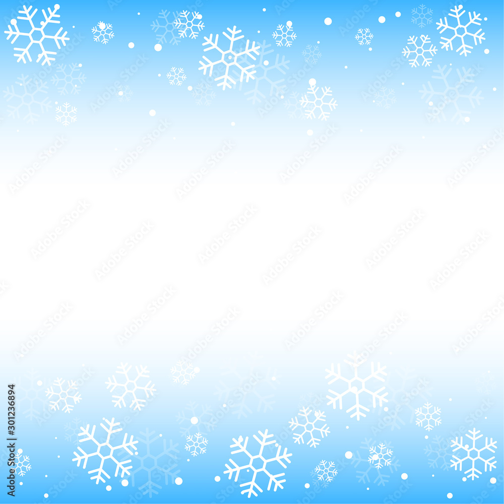 Christmas winter blue background with falling snow and snowflakes. Vector Illustration. Christmas winter blue background with falling snow and snowflakes. Vector Illustration.