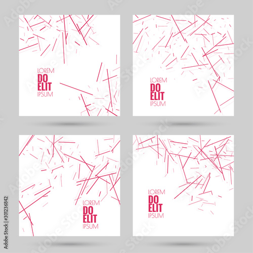 Abstract background with random irregular lines. Vector geometric shapes scattered. Chaotic Textile texture.