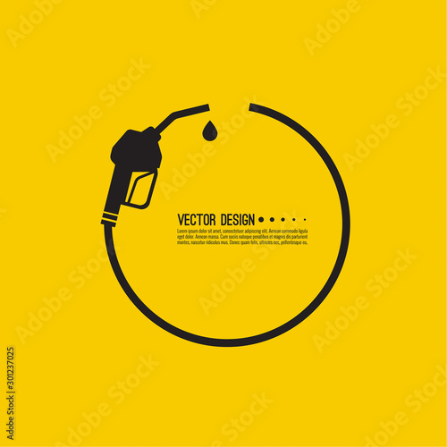 Gasoline pump nozzle sign. Fuel pump petrol station. Vector refuel service illustration.