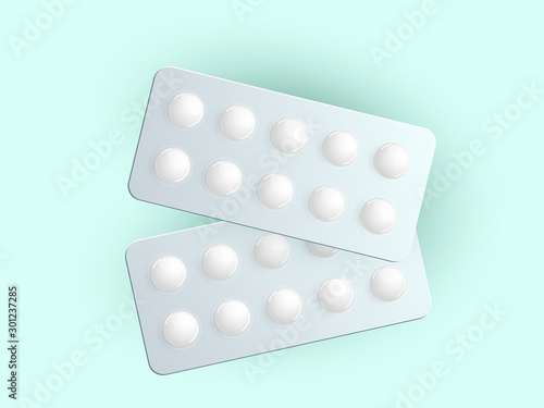 Realistic 3d drugs packaging, painkiller pills vector, illustration of chemical tablet vitamin or painkiller