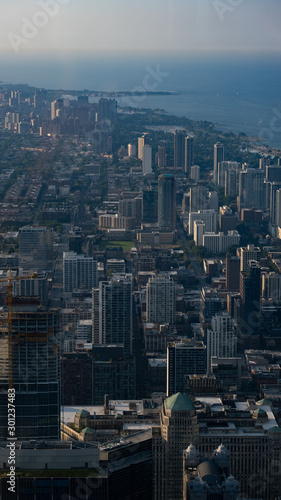 Chicago Skyline Aerial Vertical