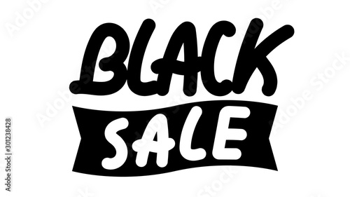 Vector illustration of a Black Friday sale sign made of handwritten text with graphic elements