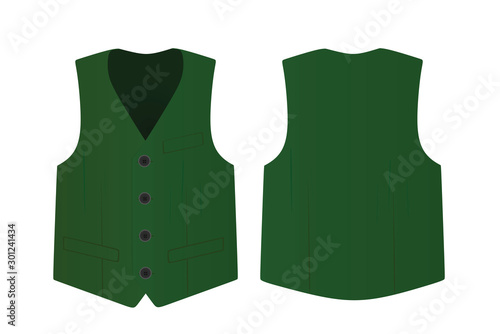 Green suit vest. vector illustration
