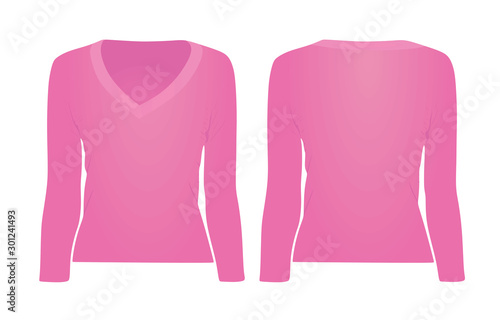 Pink long sleeve top. vector illustration