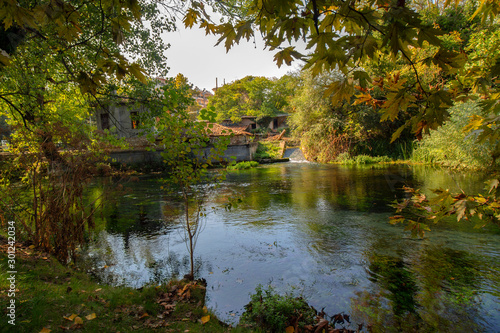 An autumn landscape from the beautiful Agia Varvara Park. Drama  Greece.