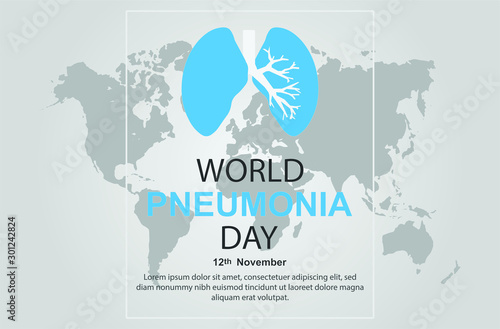 World pneumonia day vector illustration of a Banner or Poster. Healthcare and medical campaign.