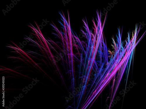 Multicolored bright plasma rays in sky, computer generated abstract background..Abstract energy background