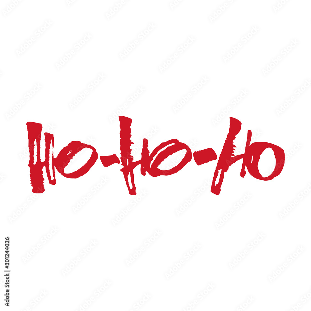 Ho-ho-ho congratulation kids santa new year christmas lettering red vector isolated Ho-ho-ho congratulation kids santa new year christmas lettering red vector isolated