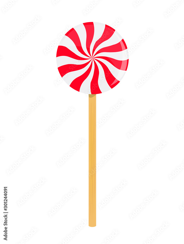 Swirl red and white lollipop. vector Swirl red and white lollipop. vector