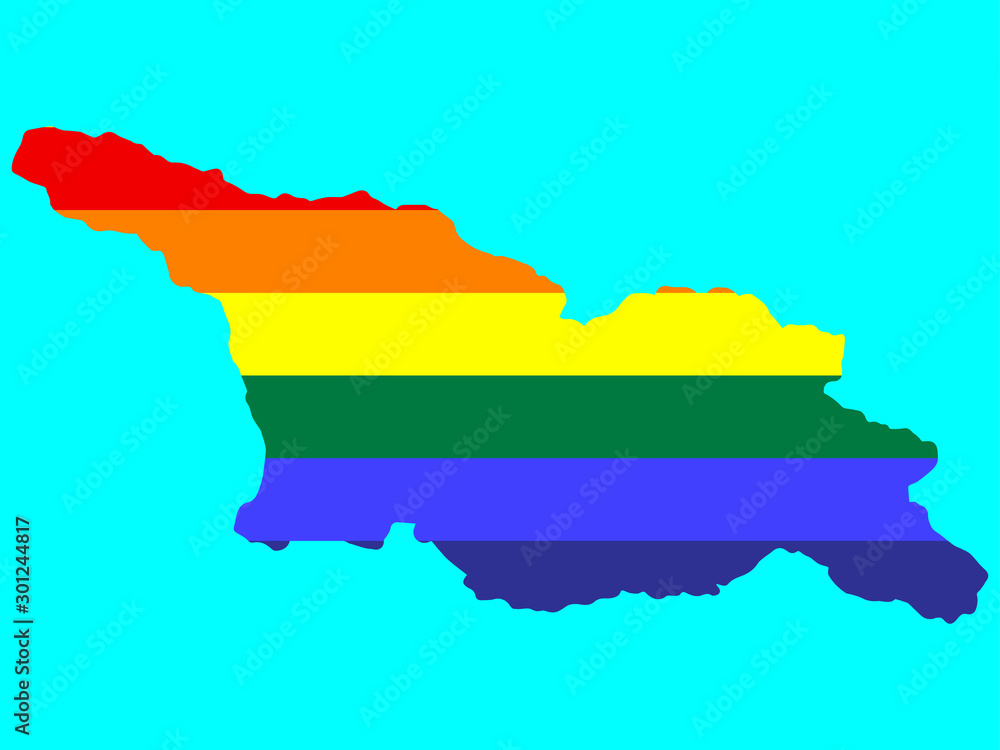 Obraz premium Lgbt Flag Map Of Georgia Vector