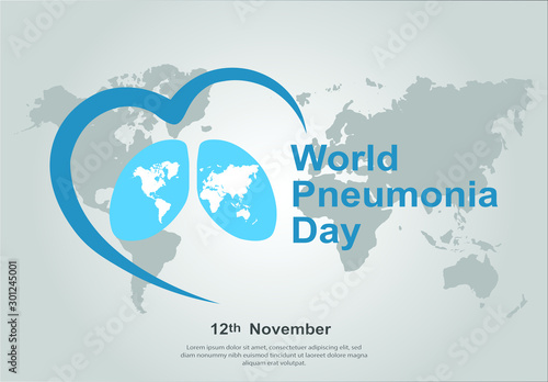 Vector illustration of a Banner or Poster for World Pneumonia Day.