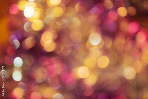 Bokeh of colorful christmas lights