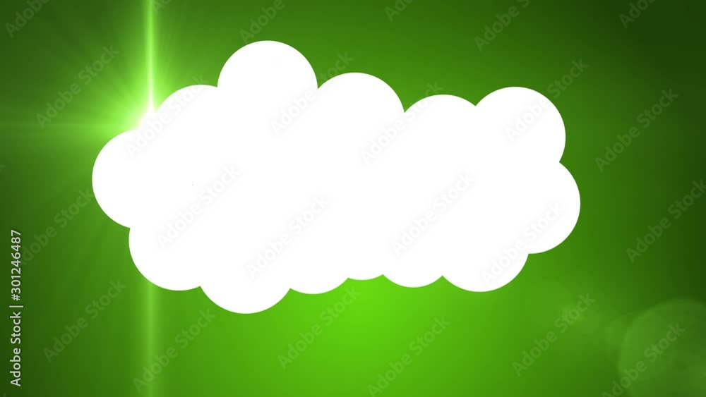 Cloud animation on a green background Cloud animation on a green background