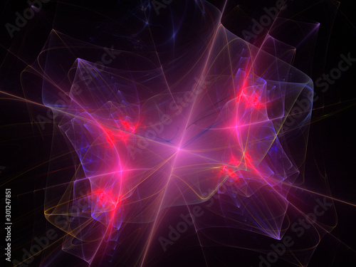 3D rendering abstract fractal light background. Colorful abstract fractal illustration